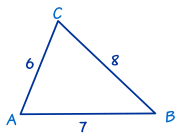 Triangle with side lengths 8, 6, and 7
