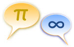 The Greek letter Pi inside a speech bubble