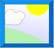 Bright sun high in a clear blue sky