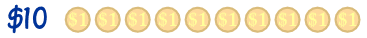 Ten one-dollar bills